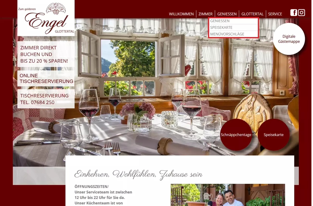 Geniessen im Schwarzwaldgasthaus Engel im Glottertal